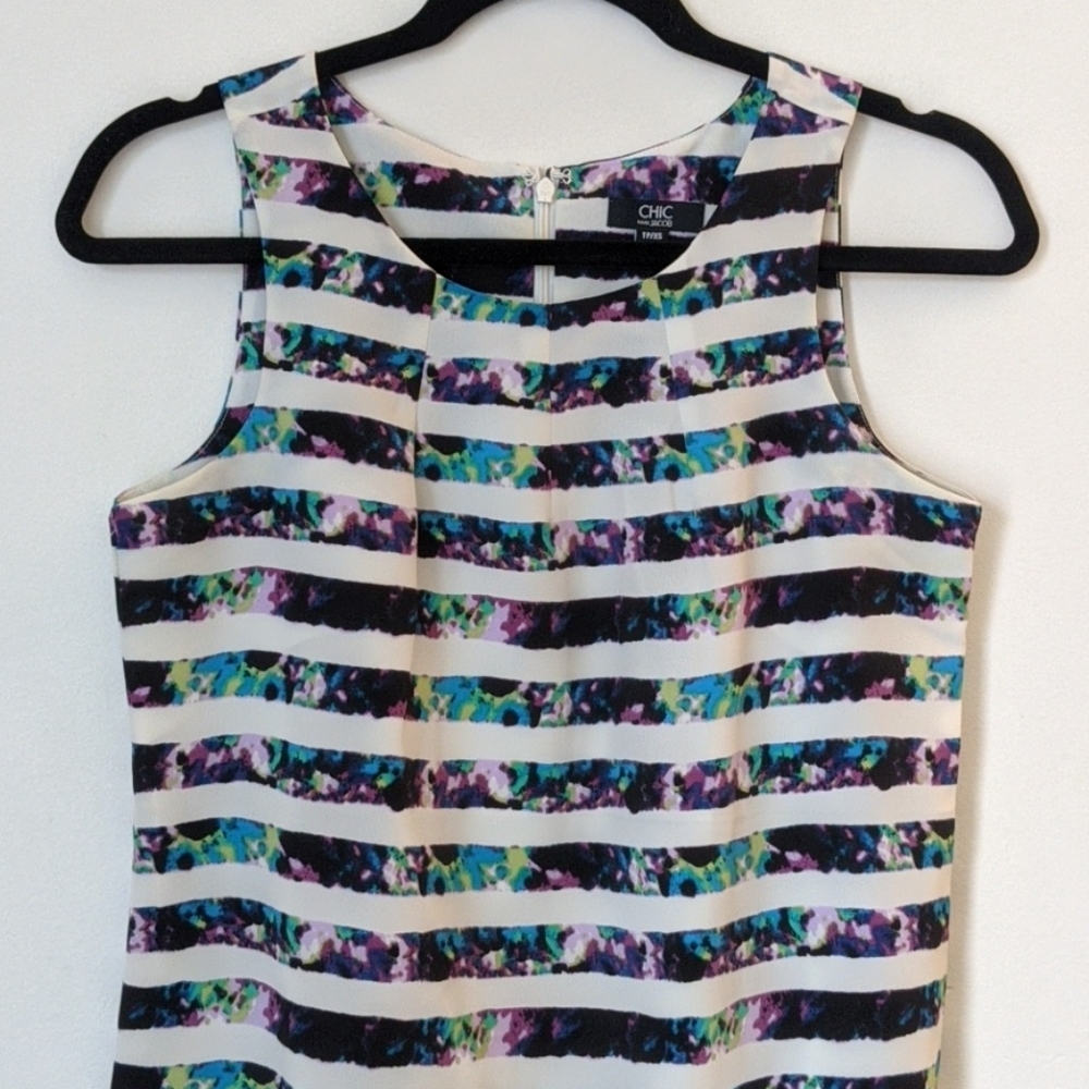 Striped white and floral spring dress